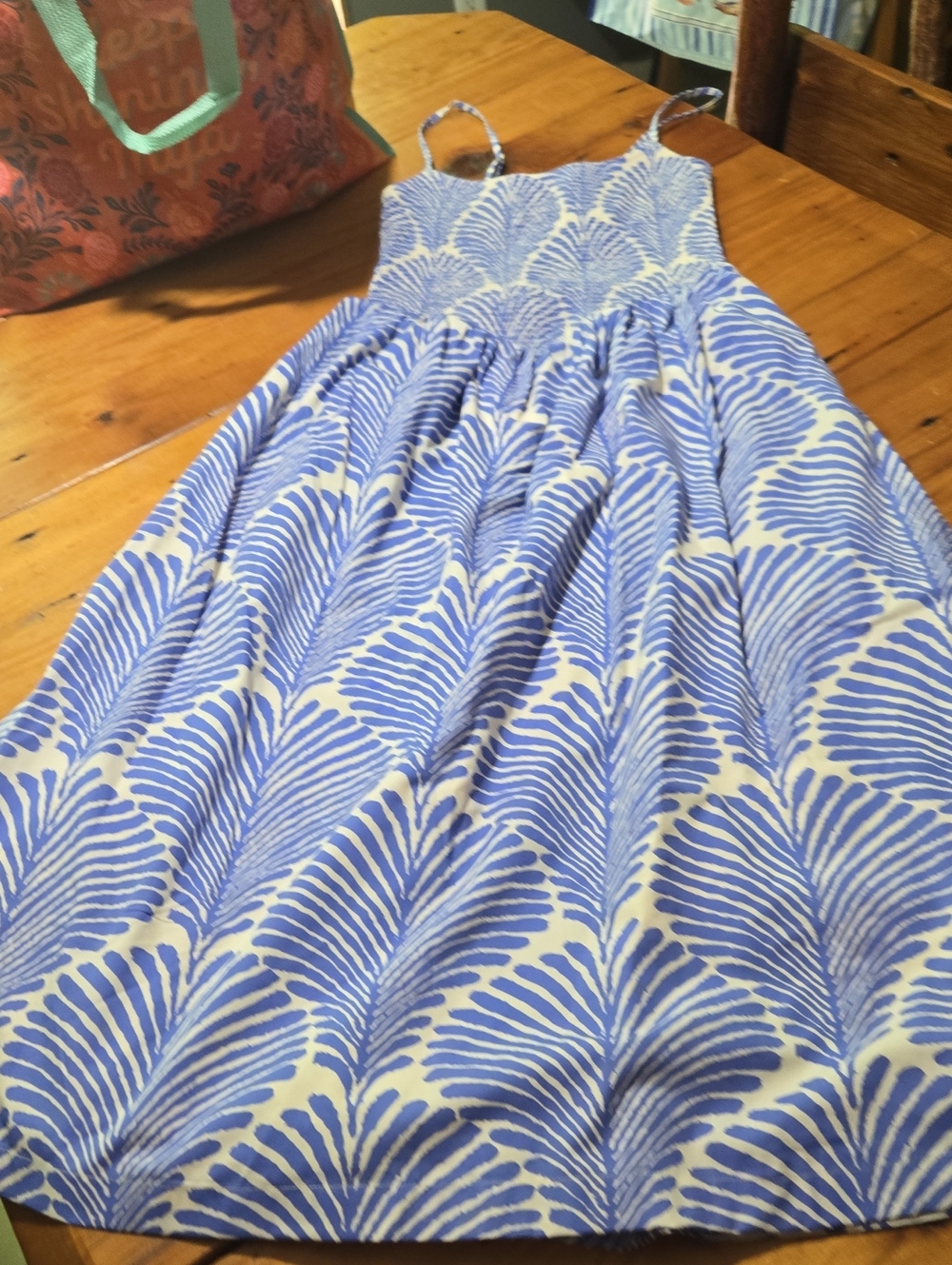 Abercrombie & Fitch Blue and White Shell-Print Sundress Sz Sp
